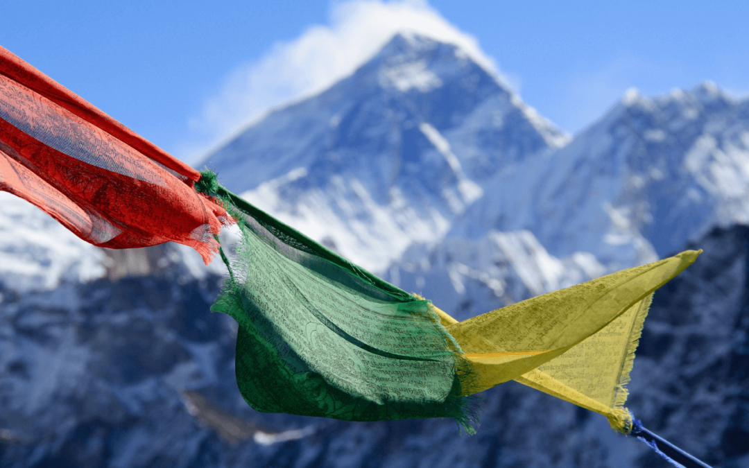 prayer flags on Everest